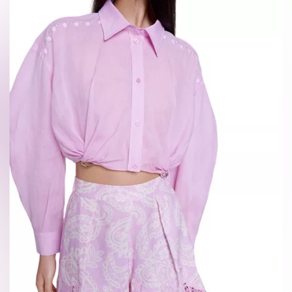 Maje Ramie cropped shirt NWOT